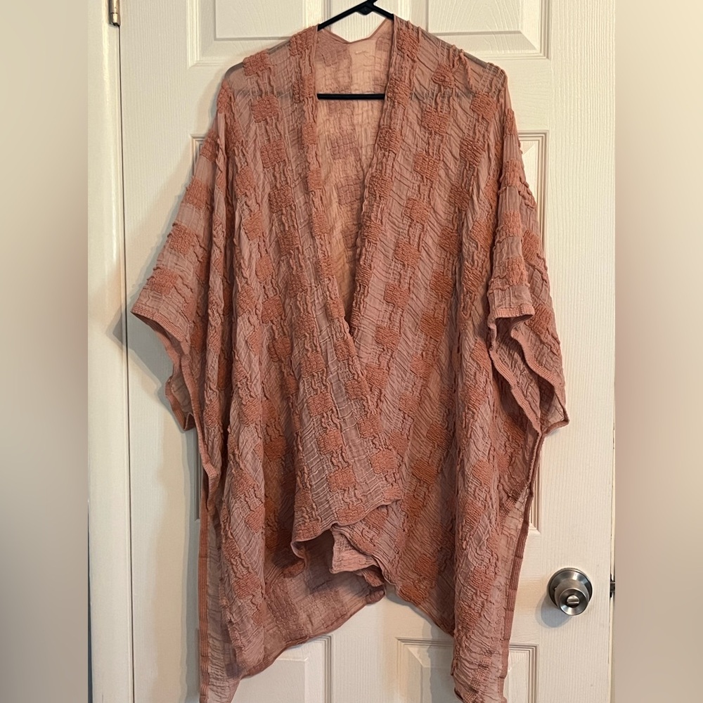 Textured Kimono One Size Blush Pink